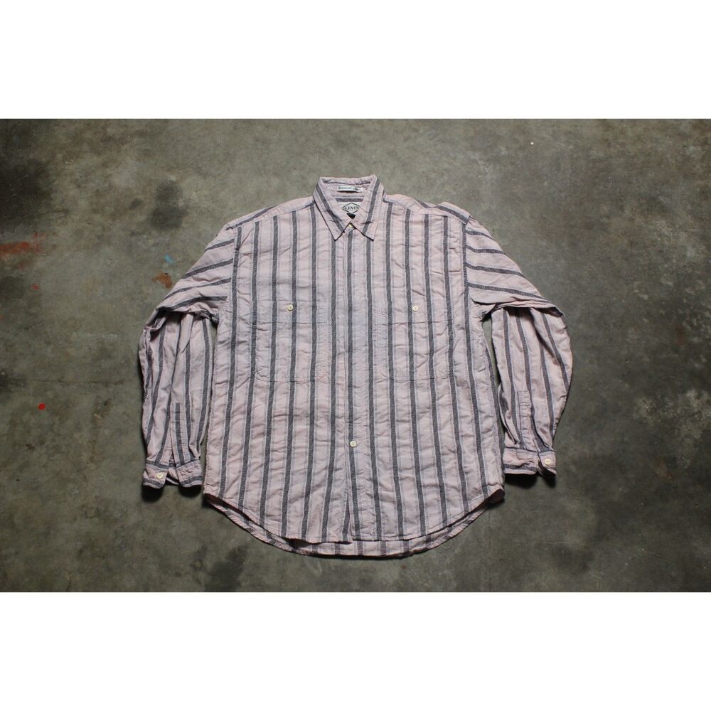 Vintage 90's Levi's Diamond Label Distressed Light Pink Shirt - Medium
